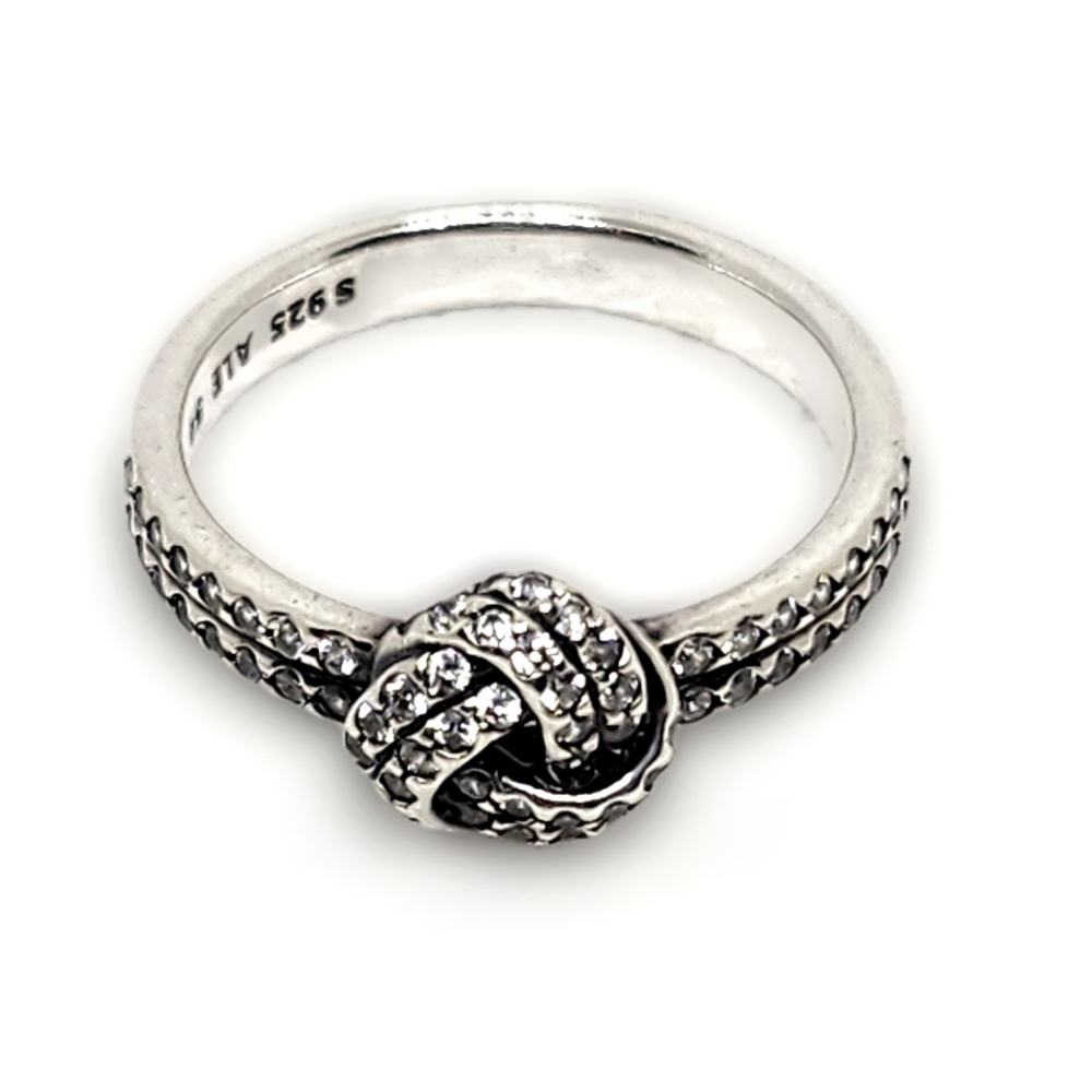 Pandora, White Sapphire, Knot Ring